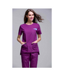 Open Shoulder Round Neck Medical Scrub Sets Uniforms
