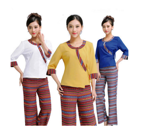 Women Batik Medical Beautician Uniform Scrub Set